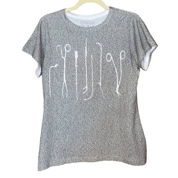 Literary Print T-Shirt With Frankenstein Text Design By Litographs Size L - Picture 1 of 5